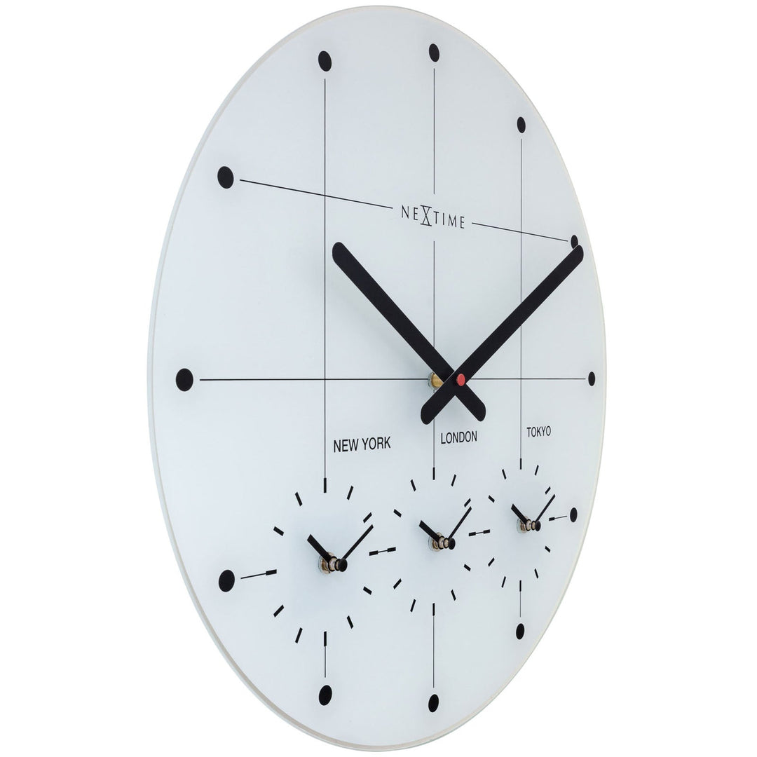 NeXtime Big City Multiple Time Zone Wall Clock White 43cm 578197WI 3