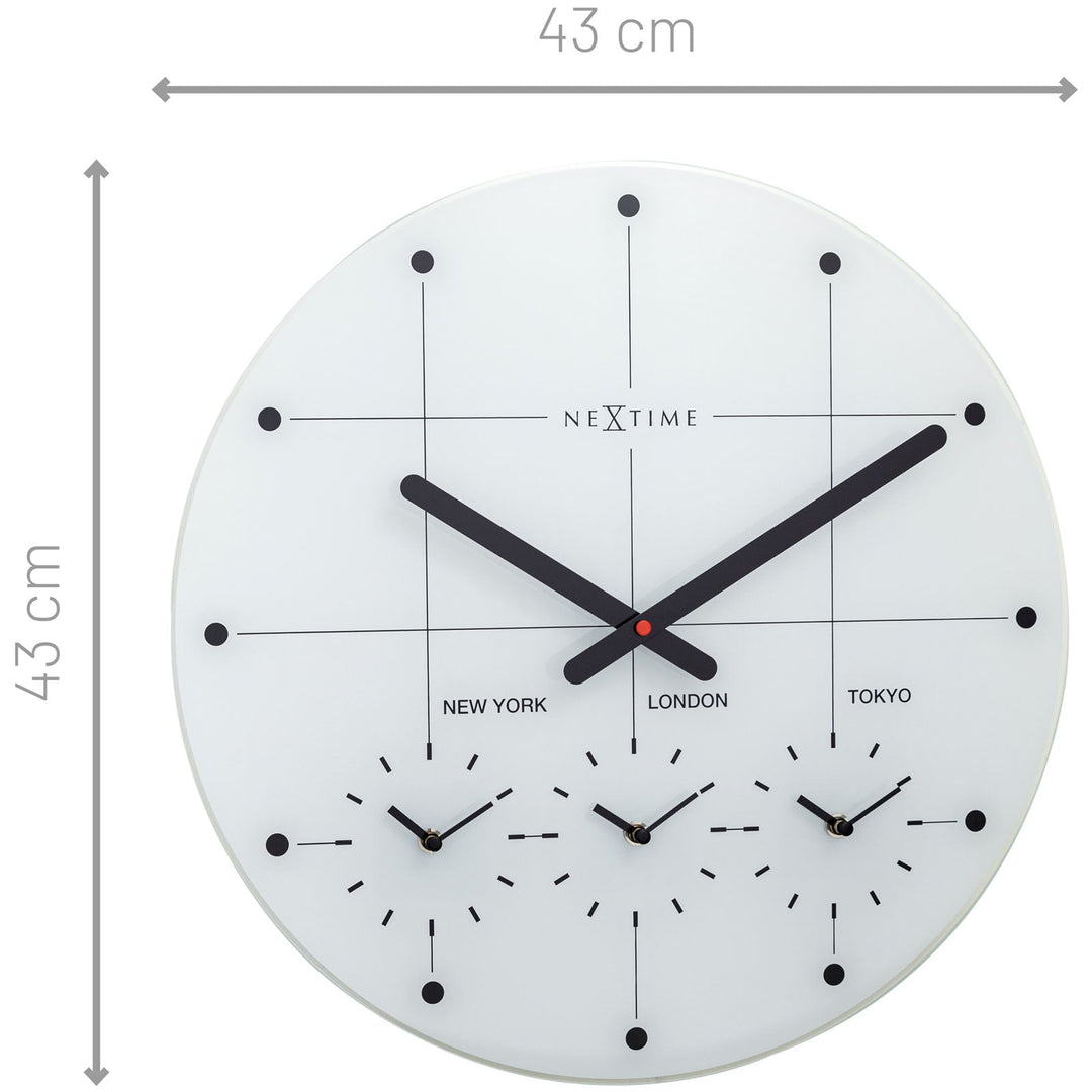 NeXtime Big City Multiple Time Zone Wall Clock White 43cm 578197WI 6