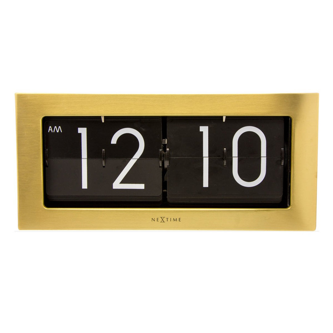 NeXtime Big Flip Wall or Desk Clock Gold 36cm 575198GO 1