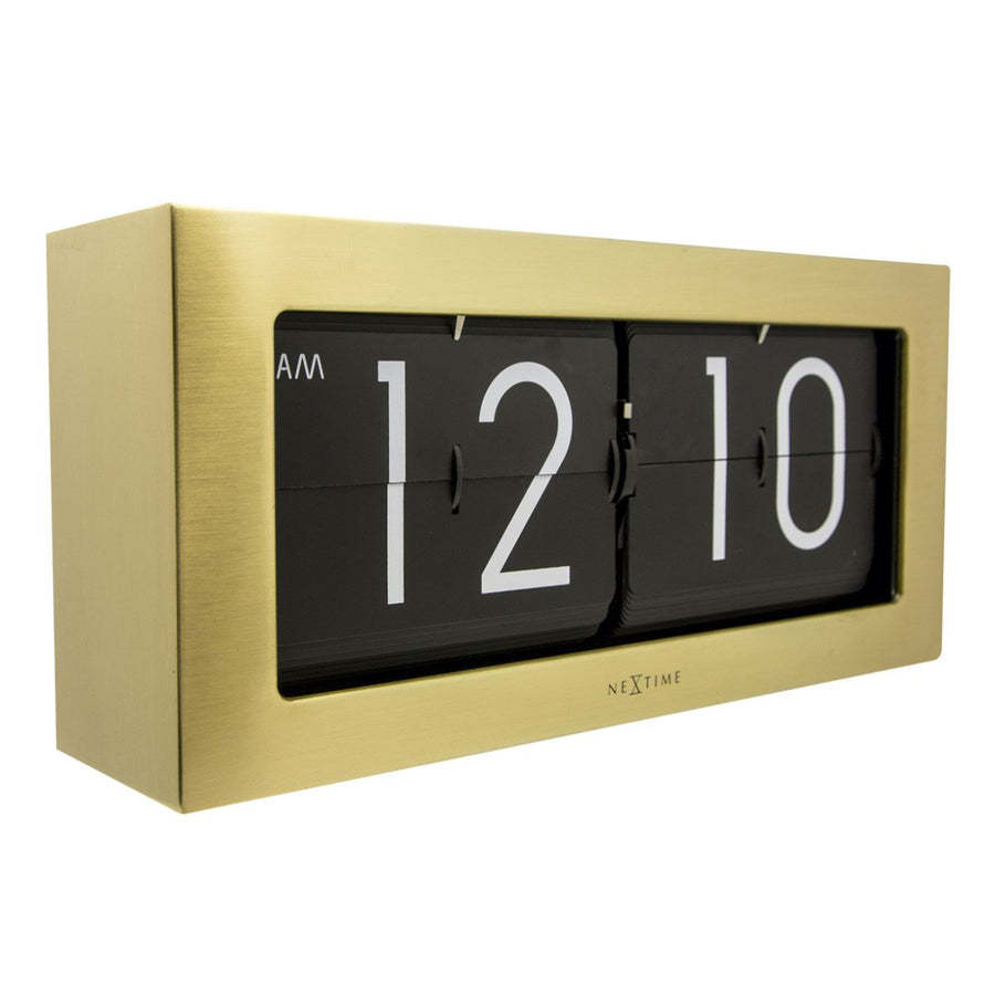 NeXtime Big Flip Wall or Desk Clock Gold 36cm 575198GO 2