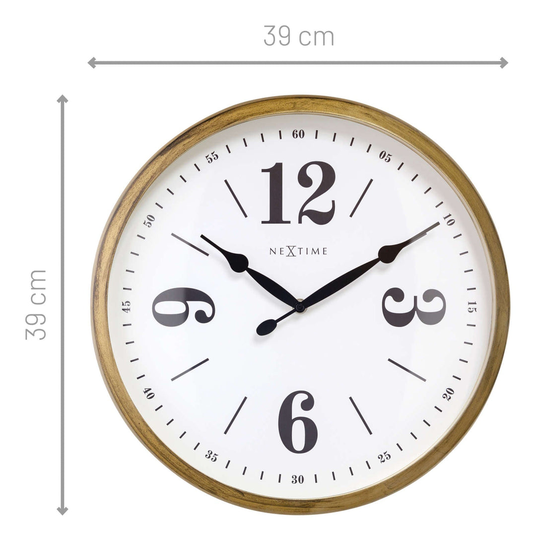 NeXtime Classic Wall Clock Gold 39cm 573290GO 7