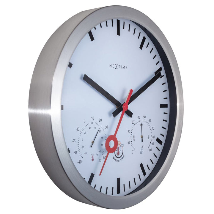 NeXtime Clematis Temperature Humidity Outdoor Wall Clock White 35cm 574307ST 4
