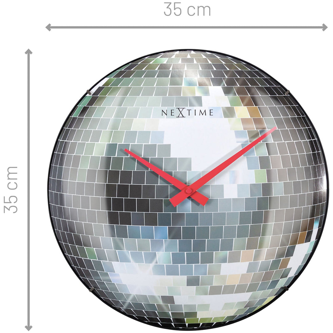 NeXtime Disco Ball Wall Clock Silver 35cm 573293 6