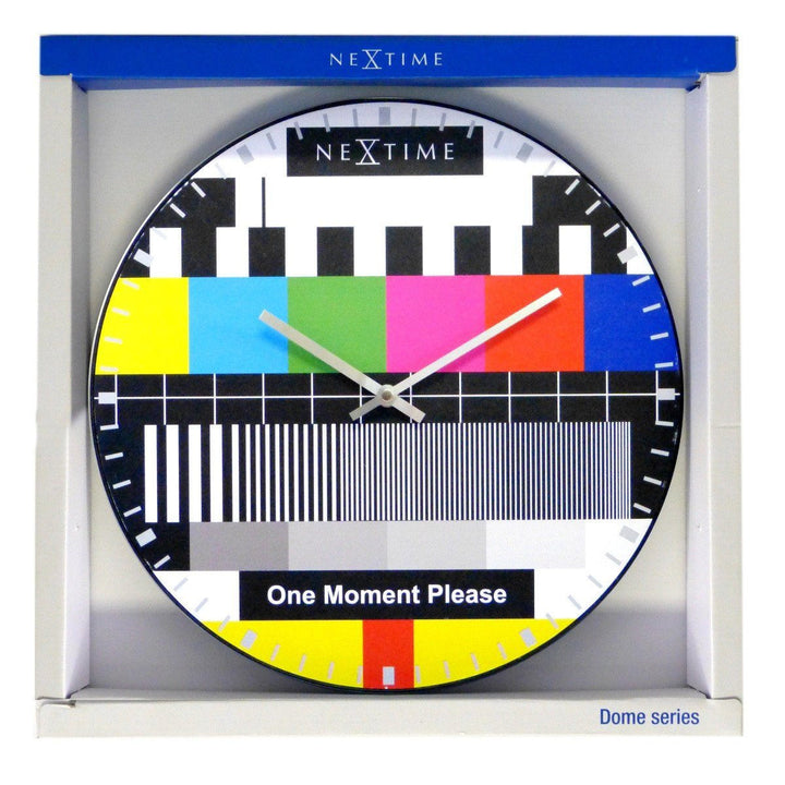 NeXtime Dome Testpage Wall Clock Multicoloured 35cm 573162 Front Package