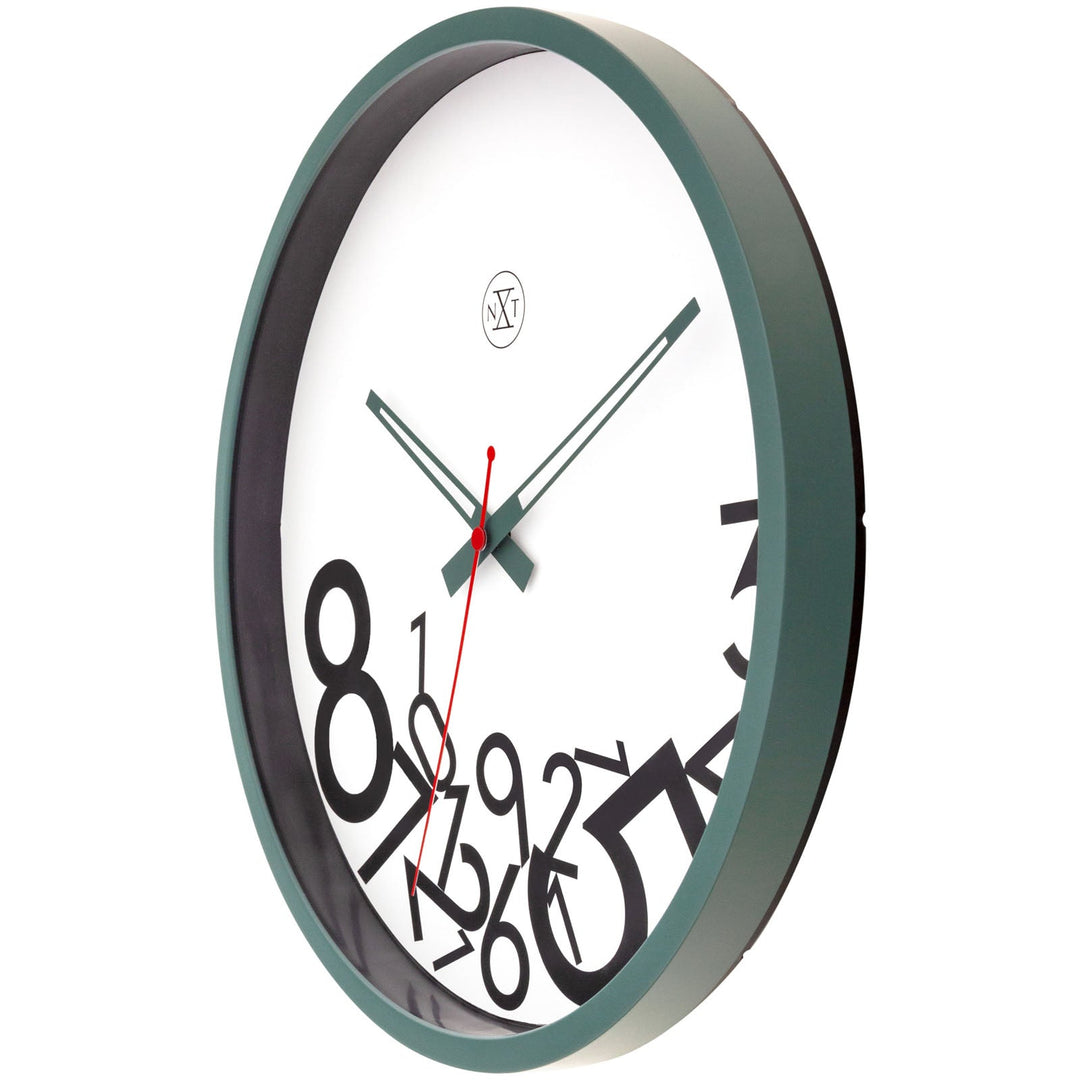 NeXtime Dropped Numbers Wall Clock White 30cm 577364GN 2