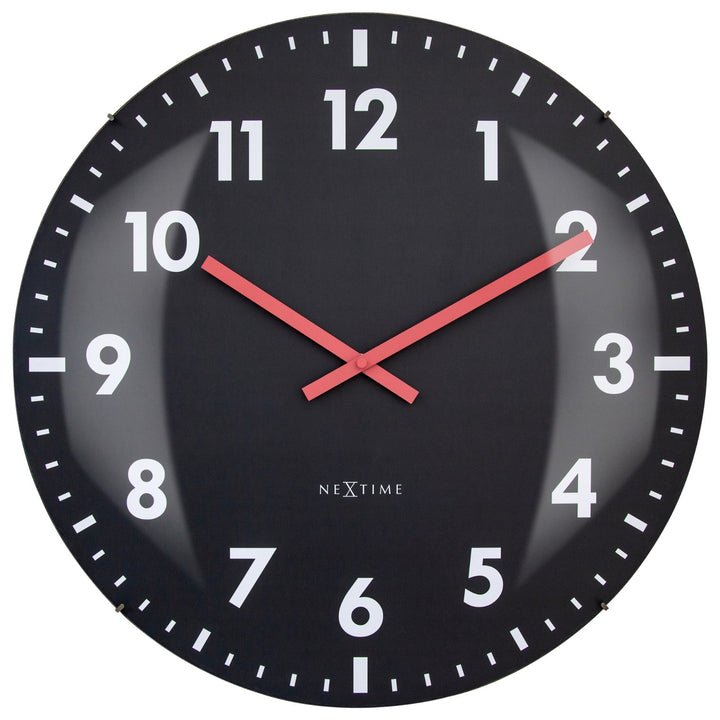 NeXtime Duomo Domed Glass Wall Clock Black 50cm 573298ZW 1