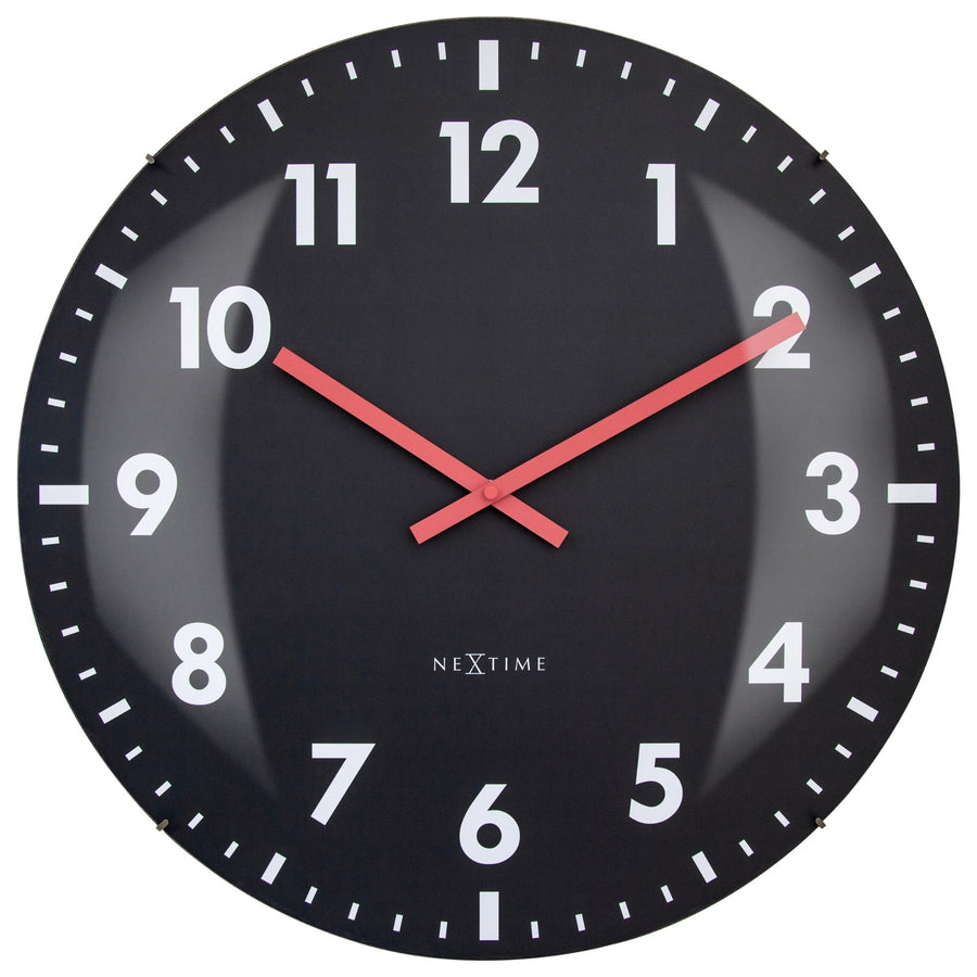 NeXtime Duomo Domed Glass Wall Clock Black 50cm 573298ZW 1