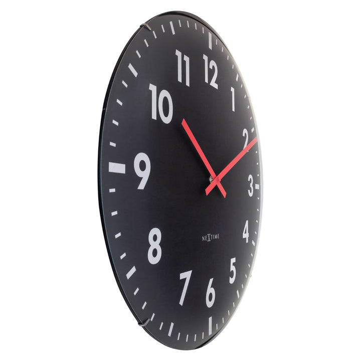 NeXtime Duomo Domed Glass Wall Clock Black 50cm 573298ZW 3