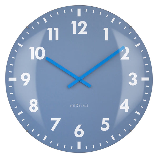 Buy NeXtime Duomo Domed Glass Wall Clock Blue 50cm Online – Oh Clocks