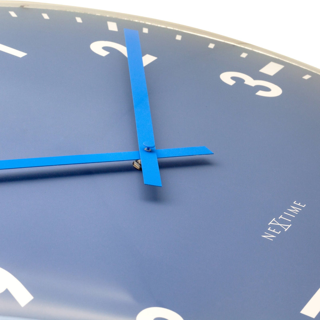 NeXtime Duomo Domed Glass Wall Clock Blue 50cm 573298BL 4