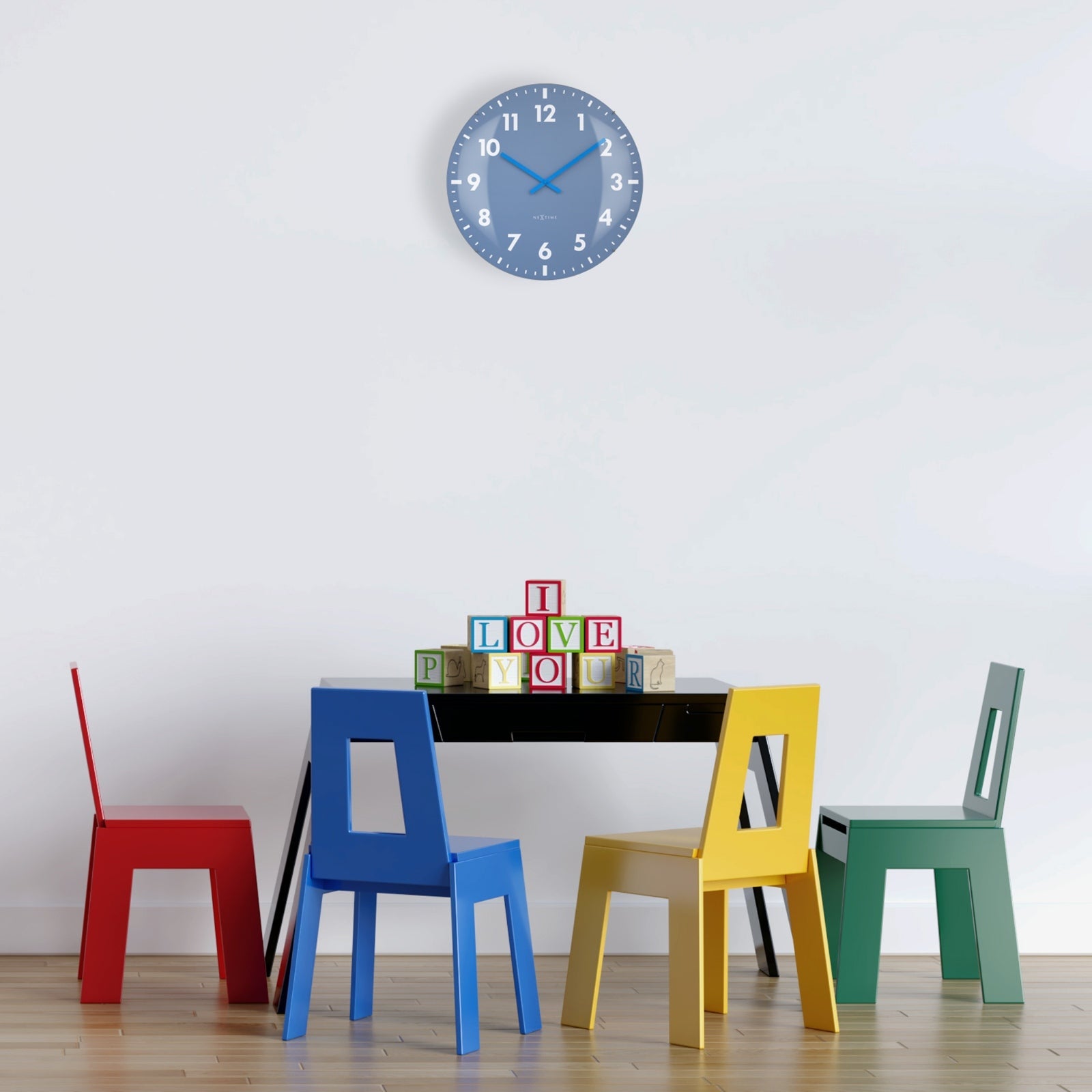 Buy NeXtime Duomo Domed Glass Wall Clock Blue 50cm Online – Oh Clocks