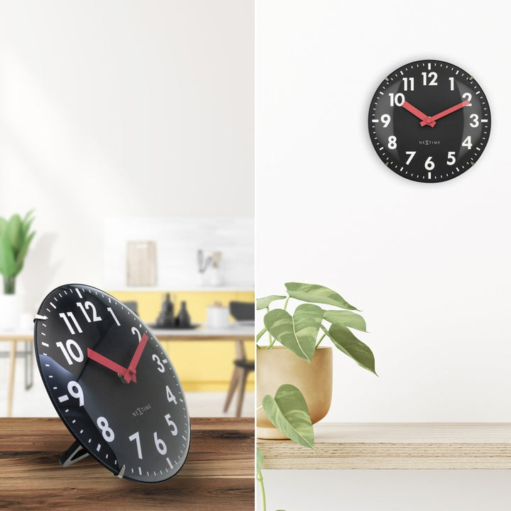 NeXtime Duomo Mini Domed Glass Wall Desk Clock Black 20cm 573533ZW 9