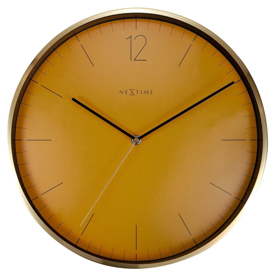 NeXtime Essential Gold Metal Wall Clock Fruity Mandarin Orange 34cm 573252FM 1