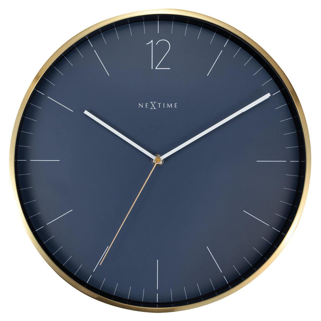 NeXtime Essential Gold Metal Wall Clock Vintage Blue 34cm 573252BL 1