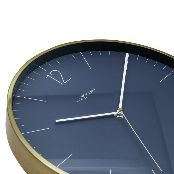 NeXtime Essential Gold Metal Wall Clock Vintage Blue 34cm 573252BL 2