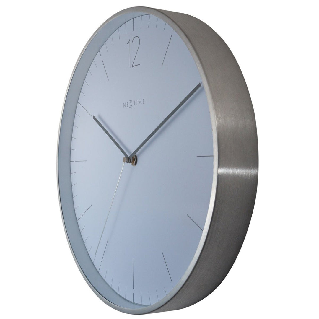 NeXtime Essential Silver Metal Wall Clock Elegant White 34cm 573254WI 3