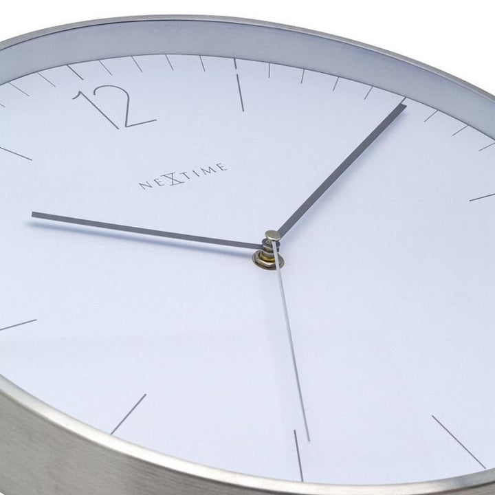 NeXtime Essential Silver Metal Wall Clock Elegant White 34cm 573254WI 5