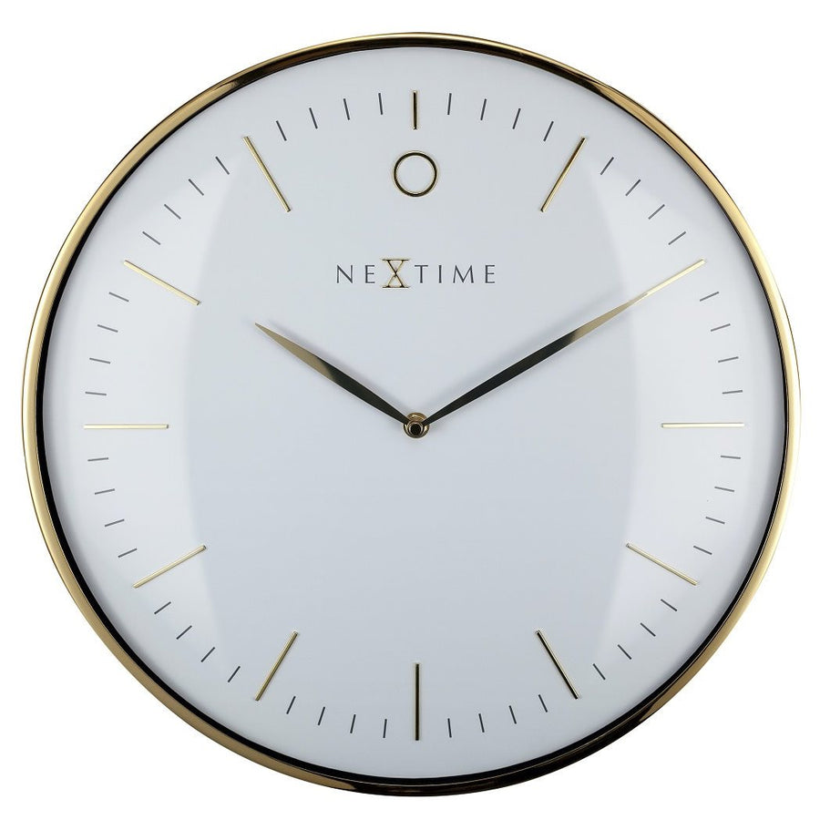 NeXtime Glamour Wall Clock Gold and White 30cm 573256WI 1
