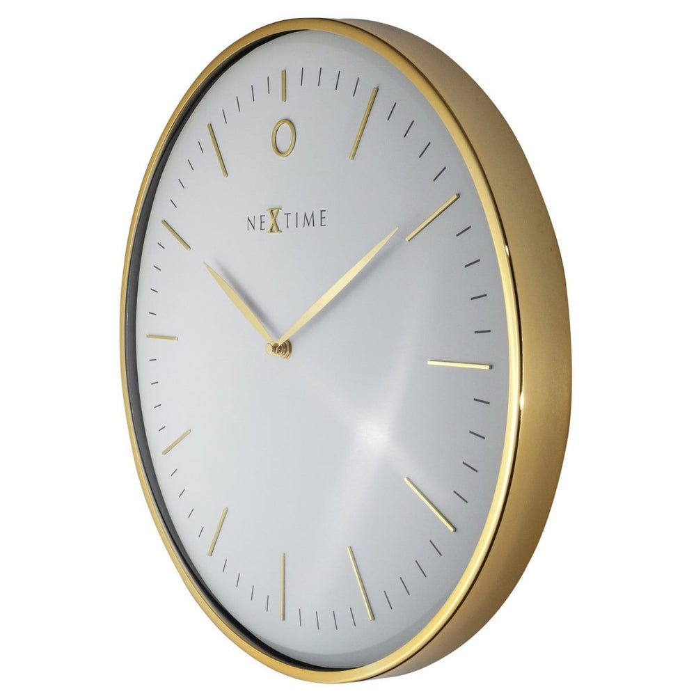 NeXtime Glamour Wall Clock Gold and White 30cm 573256WI 2