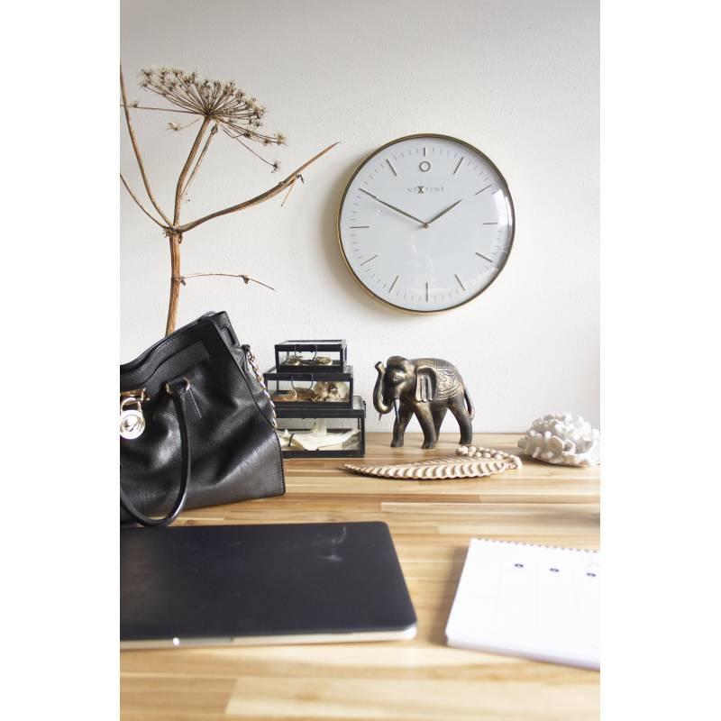 NeXtime Glamour Wall Clock Gold and White 40cm 573235WI 1 #size_40cm