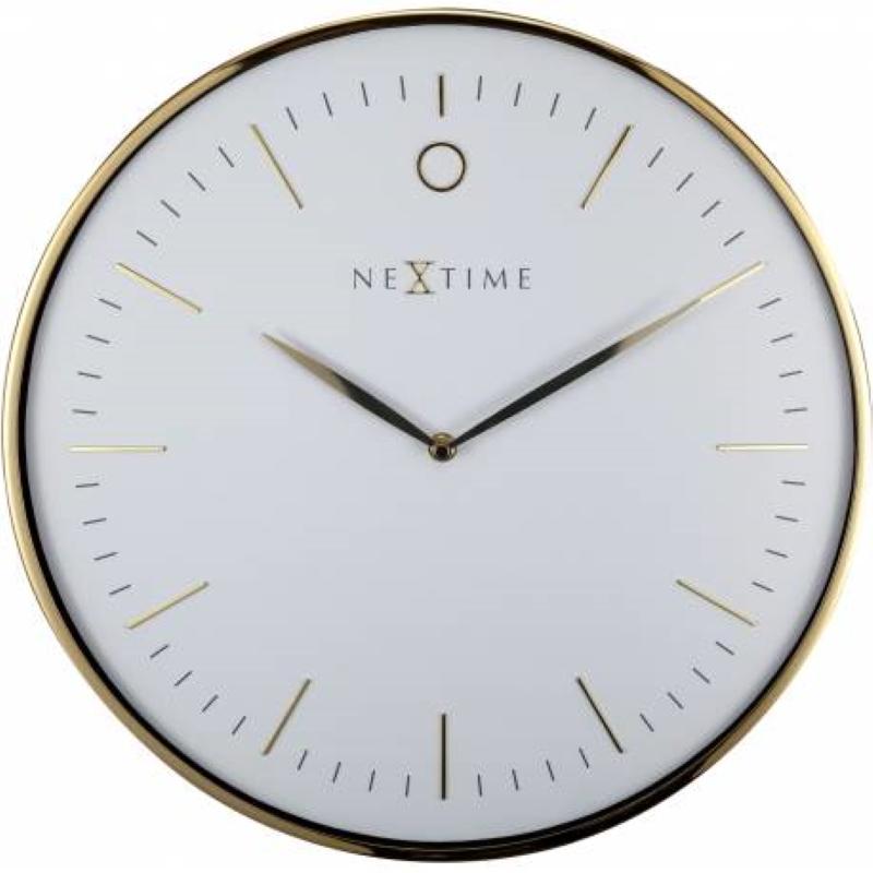 NeXtime Glamour Wall Clock Gold and White 40cm 573235WI 2