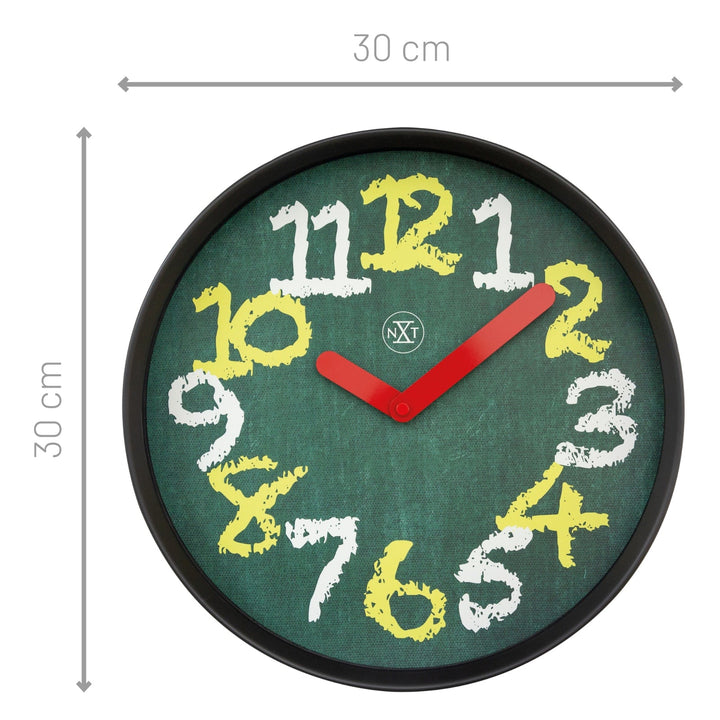 NeXtime Kids Green Chalkboard Wall Clock 30cm 577365GN 3