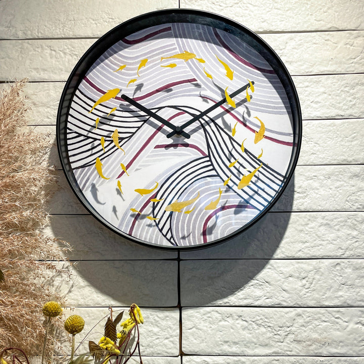 NeXtime Koi Artistic Peace Calm Wall Clock Grey 30cm 573313 5