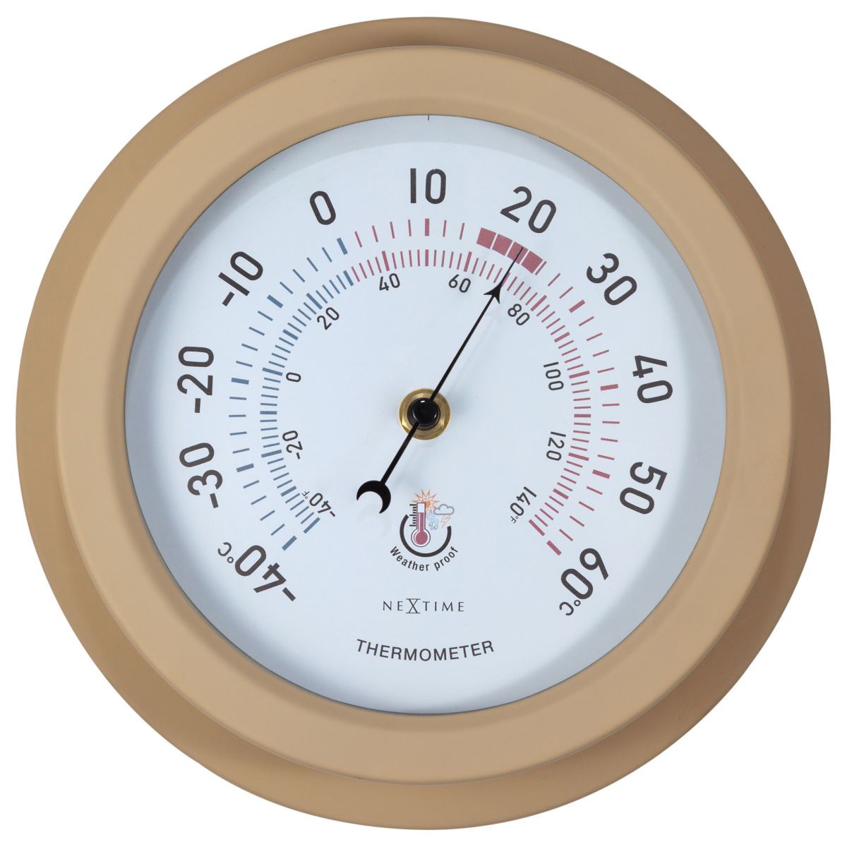 NeXtime Lily Outdoor Weatherproof Thermometer Brown 22cm 574302BR 1