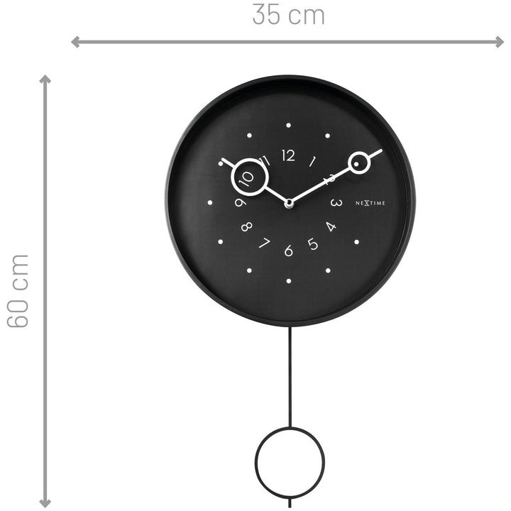 NeXtime Loop Pendulum Wall Clock Black 60cm 573295ZW 5