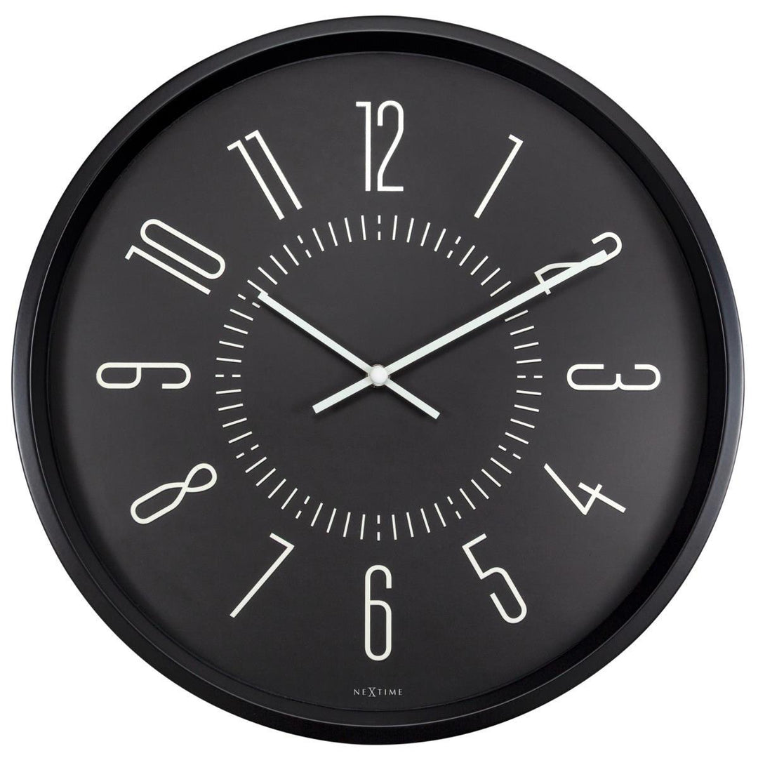 NeXtime Luminous Metal Wall Clock Black 35cm 573261ZW 1