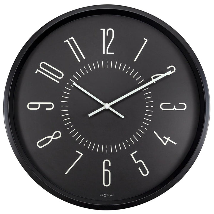 NeXtime Luminous Metal Wall Clock Black 35cm 573261ZW 1