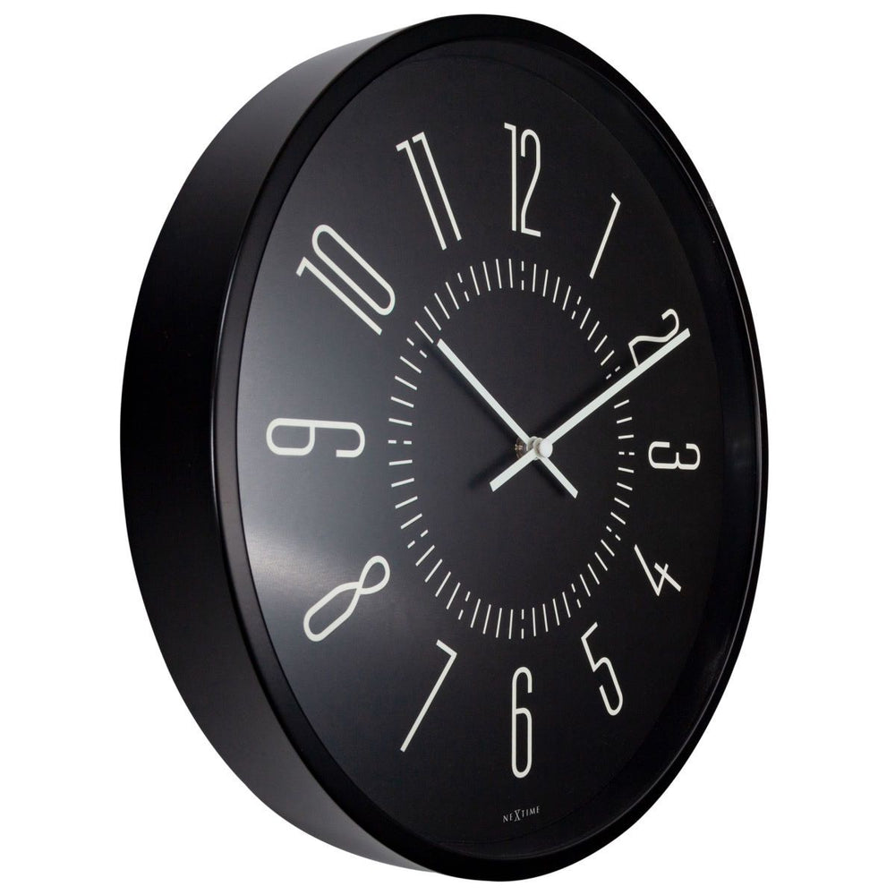 NeXtime Luminous Metal Wall Clock Black 35cm 573261ZW 2