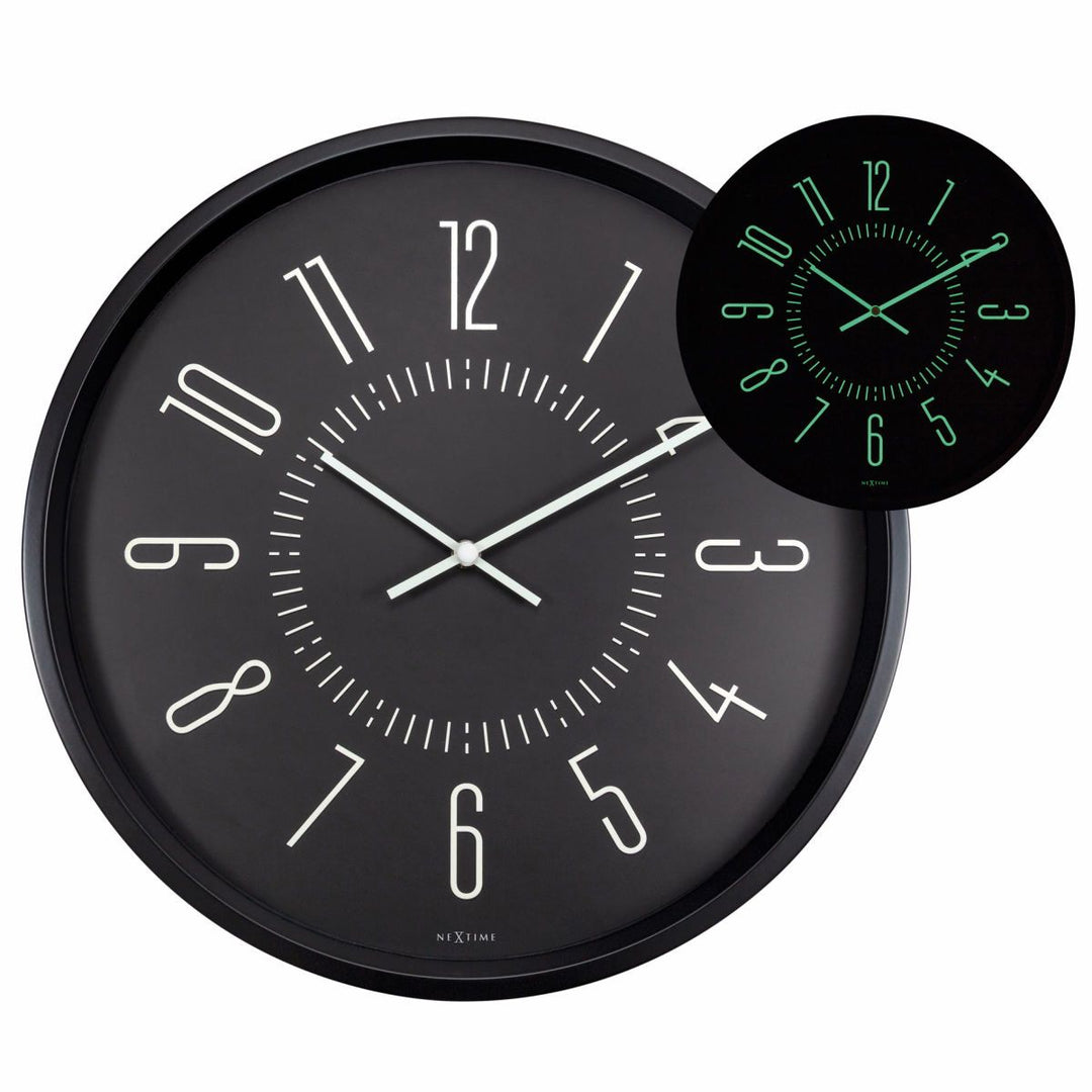 NeXtime Luminous Metal Wall Clock Black 35cm 573261ZW 5