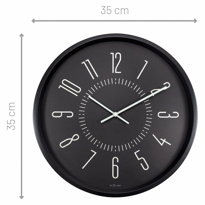NeXtime Luminous Metal Wall Clock Black 35cm 573261ZW 7