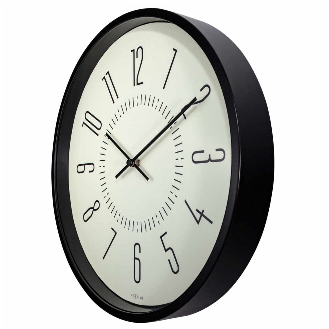 NeXtime Luminous Metal Wall Clock White 35cm 573261WI 4