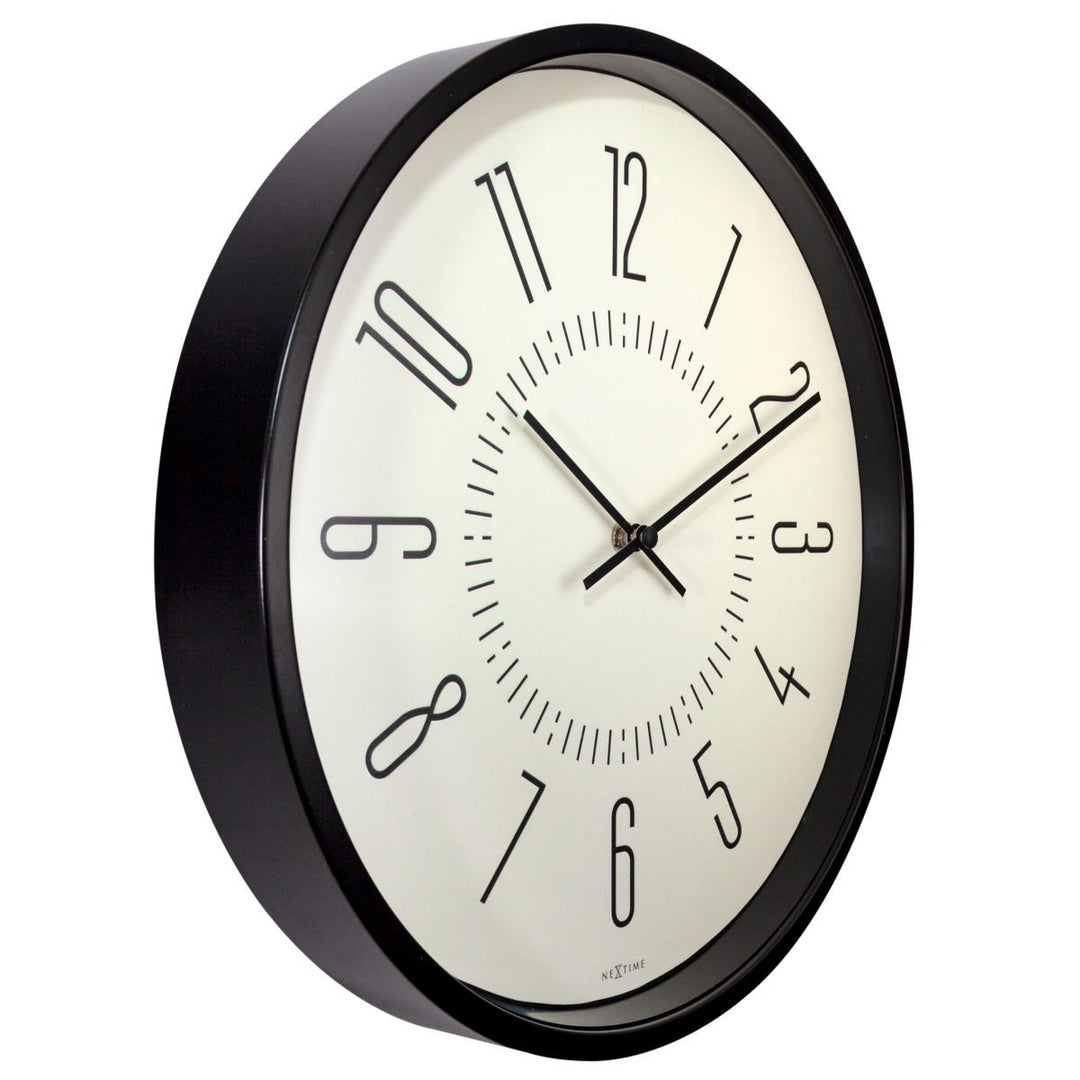 NeXtime Luminous Metal Wall Clock White 35cm 573261WI 5