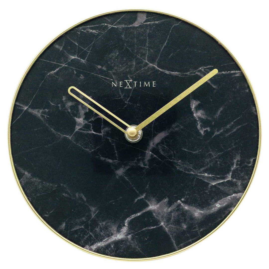 NeXtime Marble Glass Desk Clock Black and Gold 20cm 575222ZW 1