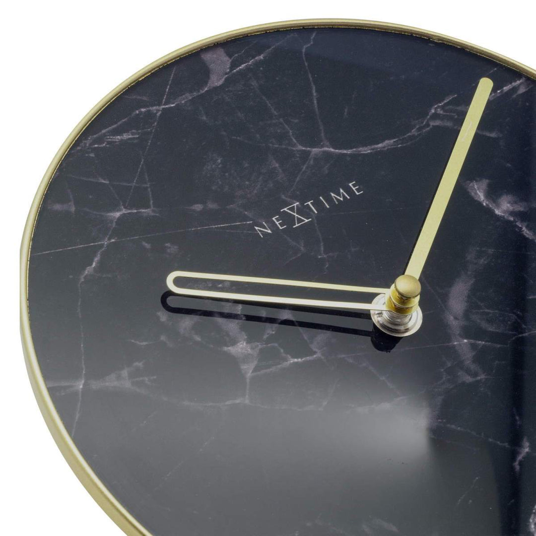 NeXtime Marble Glass Desk Clock Black and Gold 20cm 575222ZW 3
