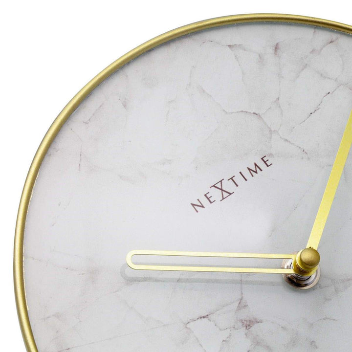 NeXtime Marble Glass Desk Clock White and Gold 20cm 575222WI 2