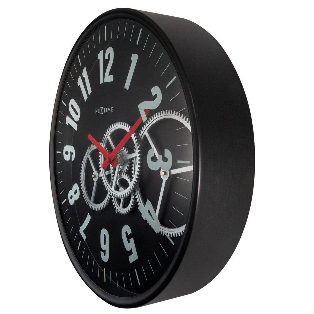 NeXtime Modern Moving Gears Wall Clock Black 36cm 573259ZW 3