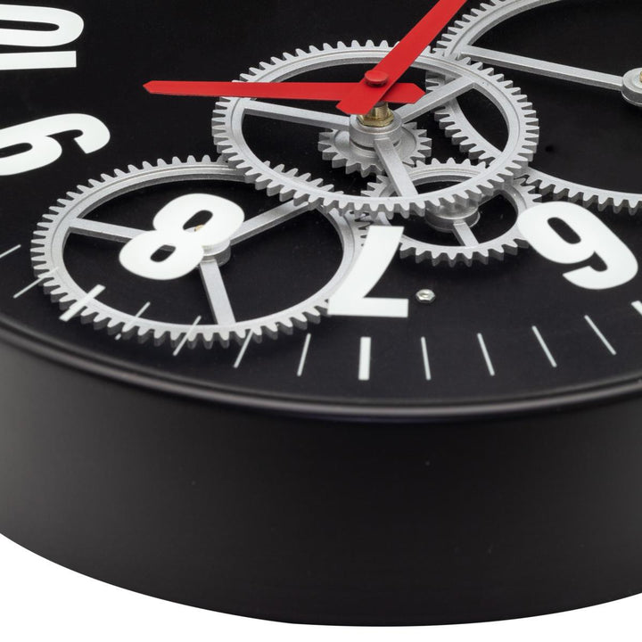 NeXtime Modern Moving Gears Wall Clock Black 36cm 573259ZW 6