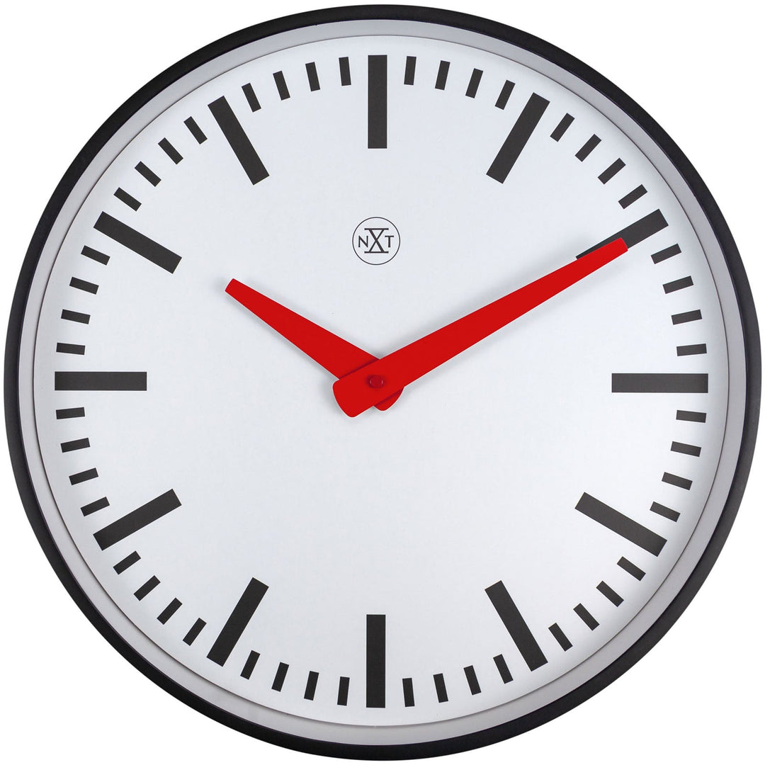 NeXtime Newcastle Wall Clock Black White 40cm 577359ST 1