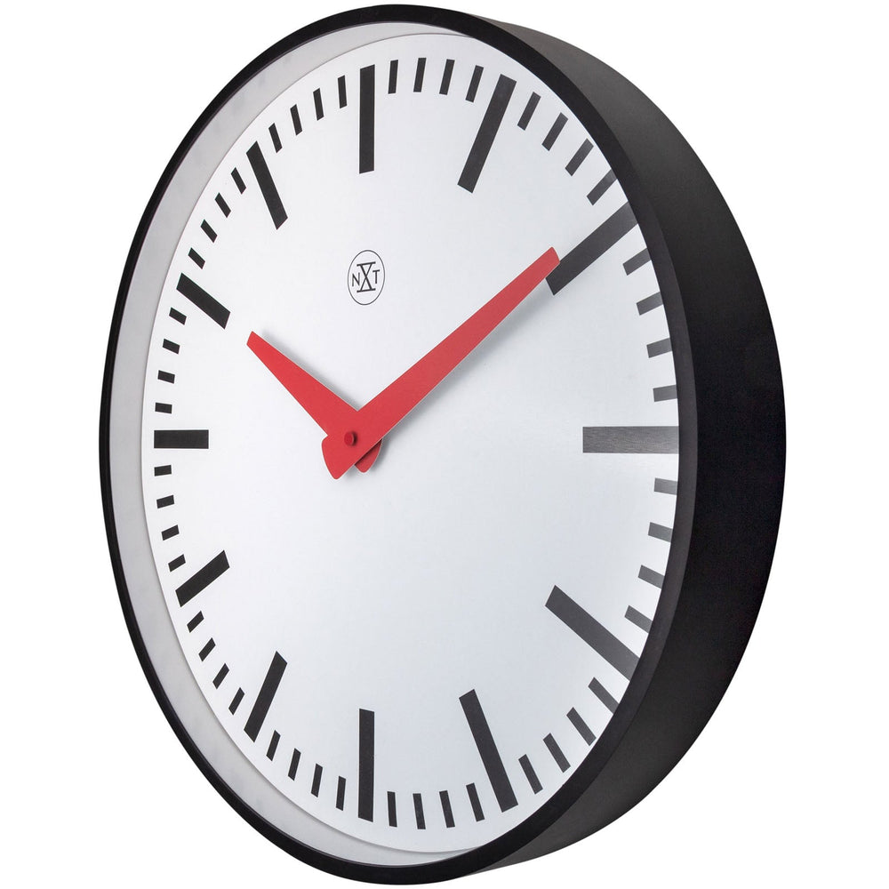 NeXtime Newcastle Wall Clock Black White 40cm 577359ST 2