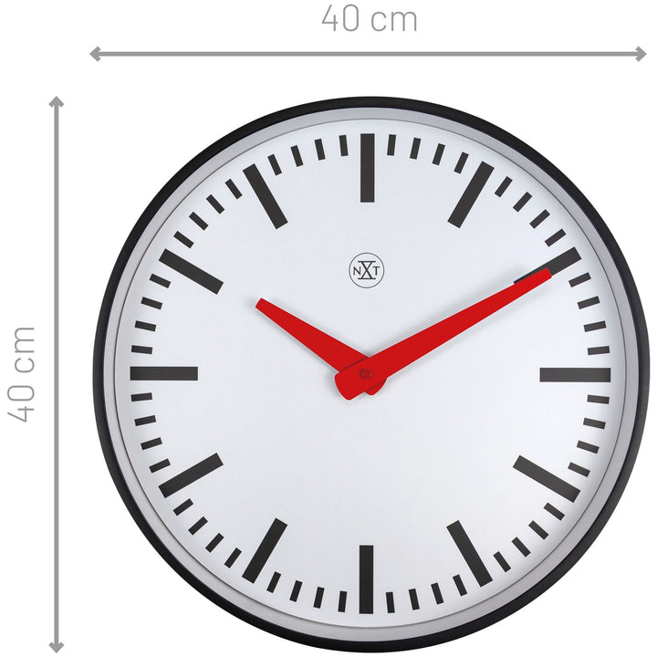 NeXtime Newcastle Wall Clock Black White 40cm 577359ST 6