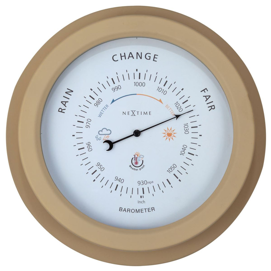 NeXtime Orchid Outdoor Weatherproof Barometer Brown 22cm 574303BR 1