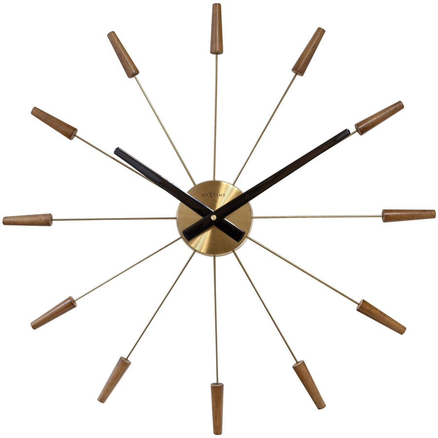 NeXtime Plug Inn Wall Clock Gold Brown 58cm 572610BR 1