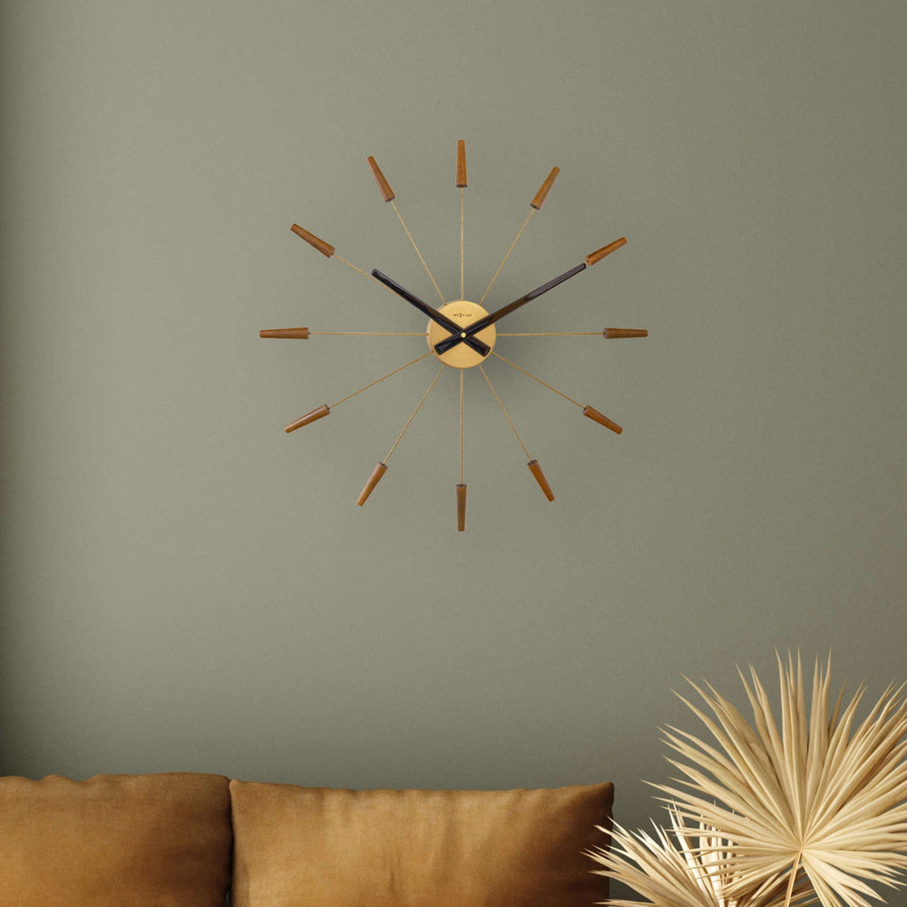 NeXtime Plug Inn Wall Clock Gold Brown 58cm 572610BR 2