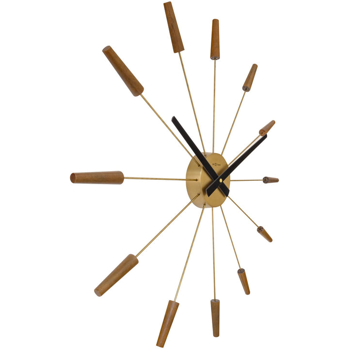 NeXtime Plug Inn Wall Clock Gold Brown 58cm 572610BR 5