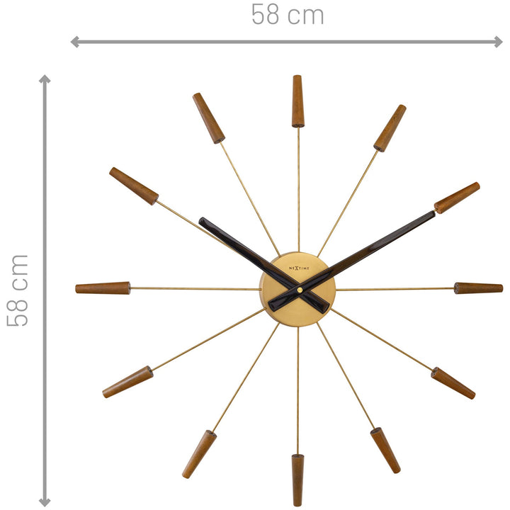 NeXtime Plug Inn Wall Clock Gold Brown 58cm 572610BR 8