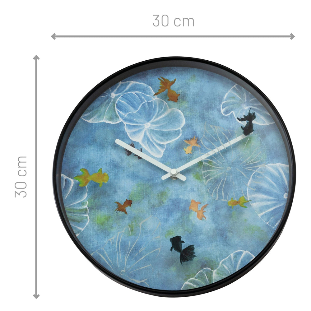 NeXtime Pond Artistic Peace Calm Wall Clock Blue 30cm 573312 2